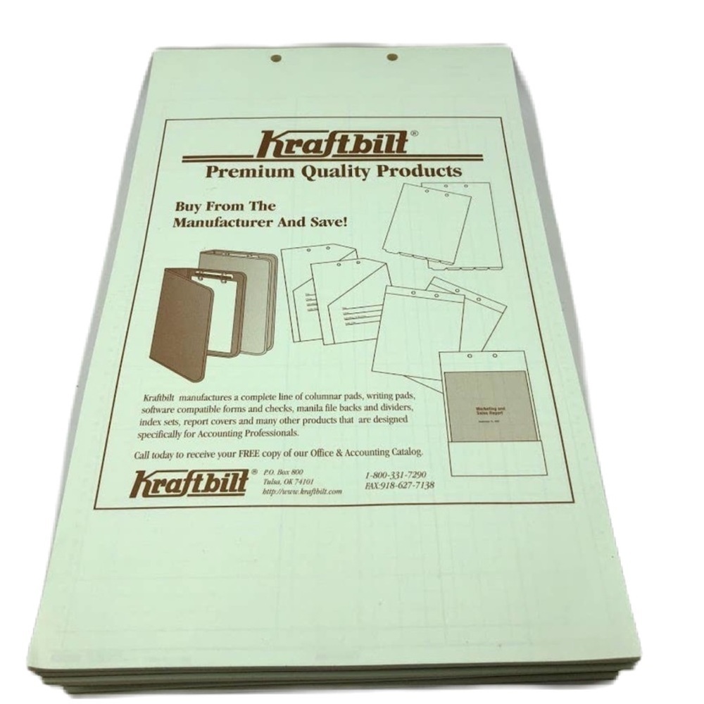 Kraftbilt Columnar Pads Accounting Legal Size